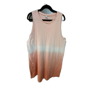 Old Navy Dip Dyed Coral Orange Tank Dress Cotton XL